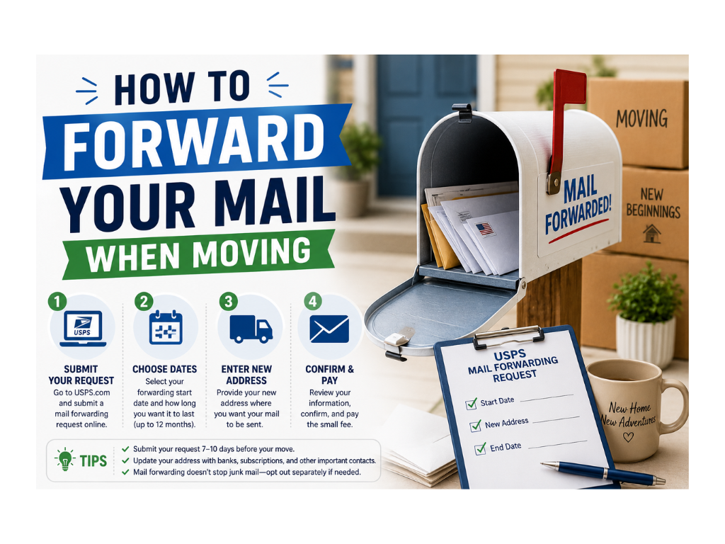 USPS mail forwarding when moving to a new address.
